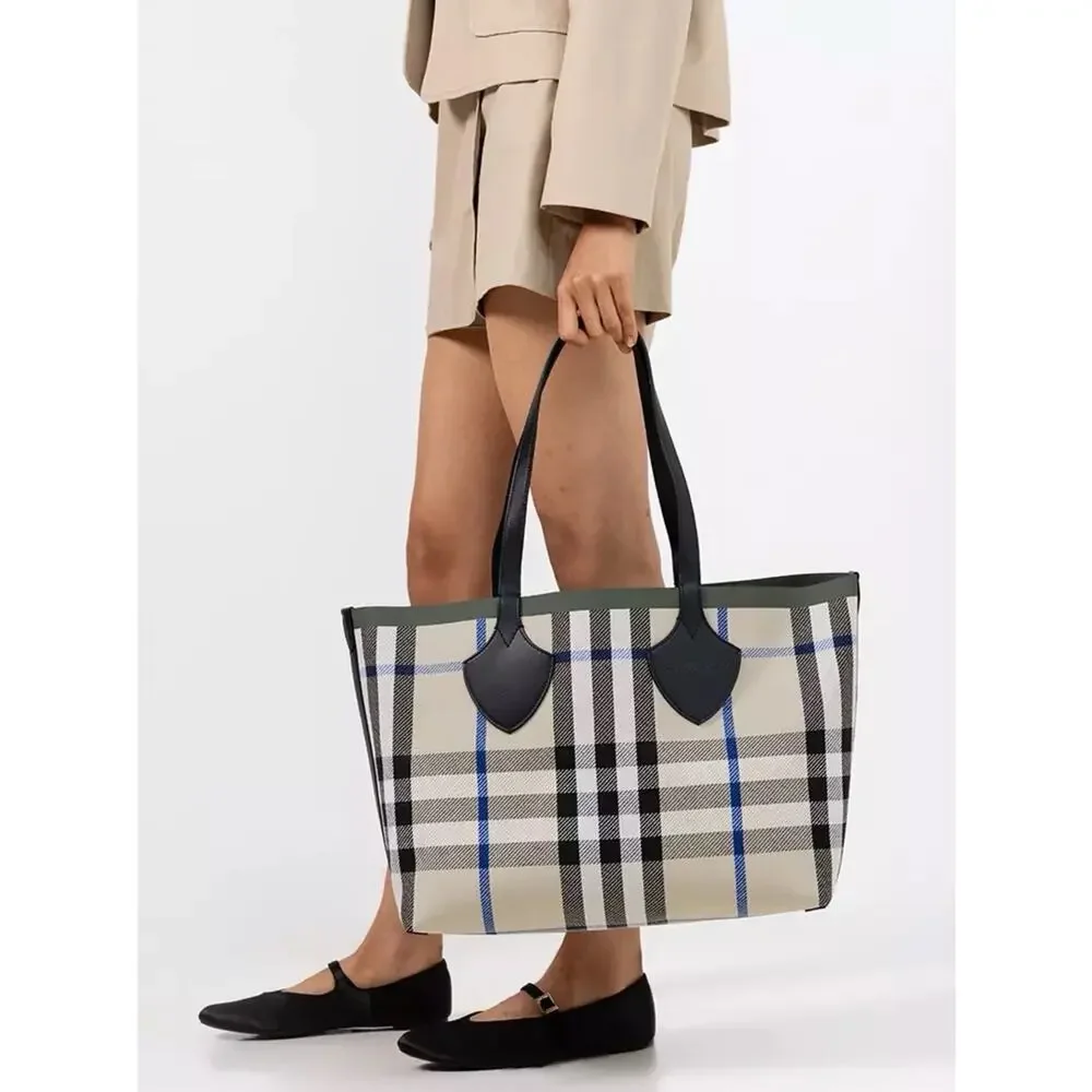 Burberry Reversible Check Canvas Tote Bag